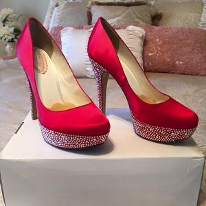 Custom Red Rhinestone Heels